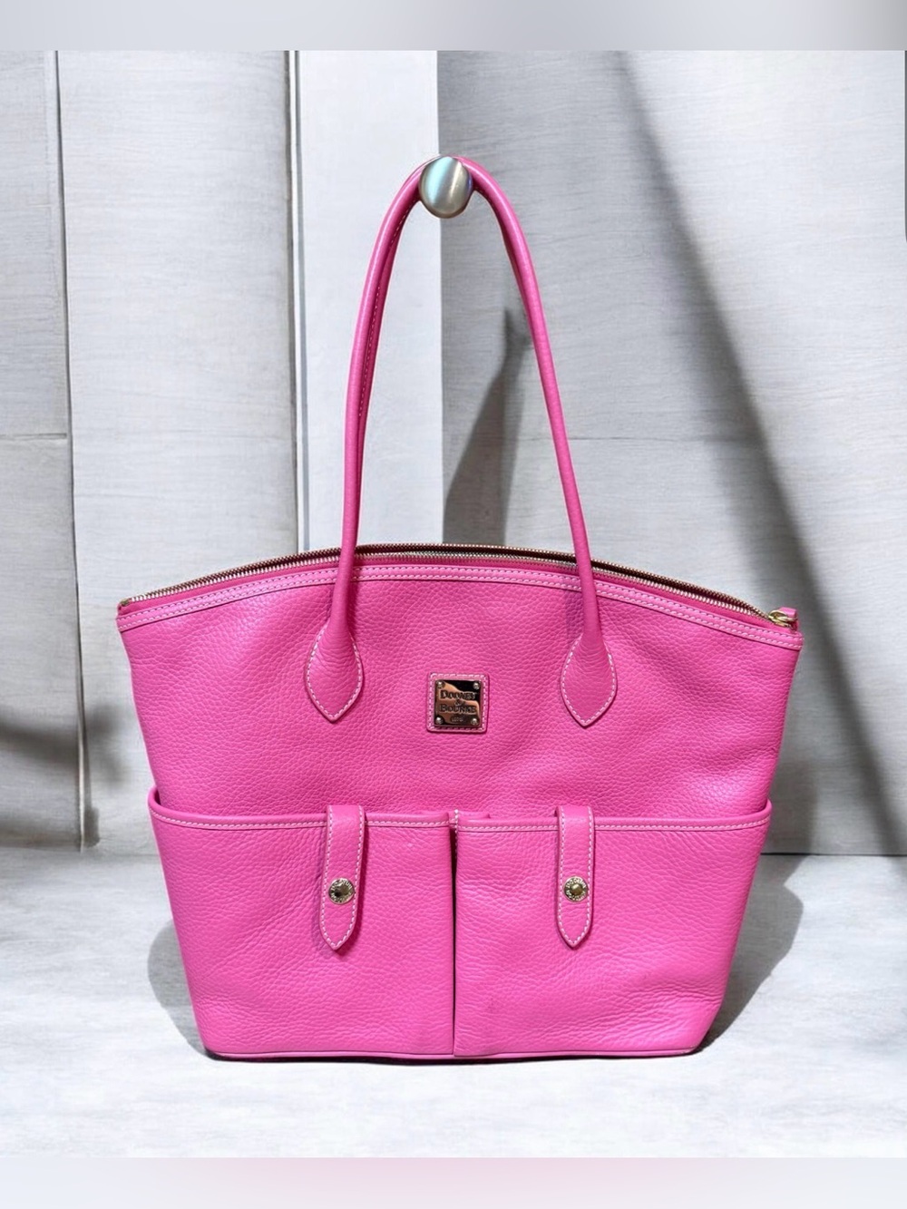 ✨Beautiful Dooney & Bourke Hot Pink Pebbled Leather Tote Shoulder Bag